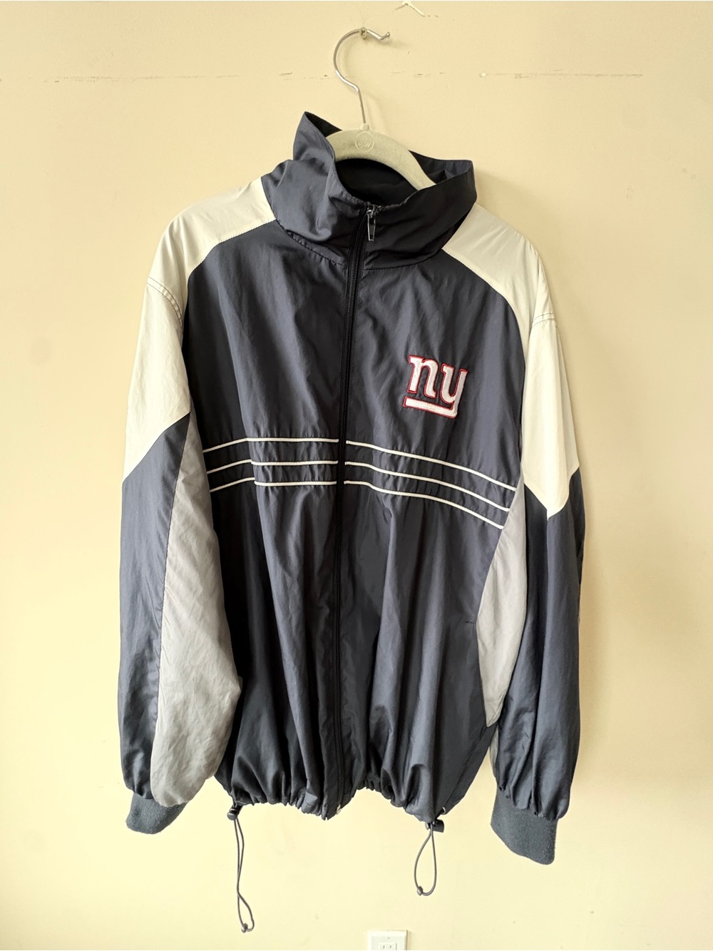 NY Giants Navy and White Windbreaker